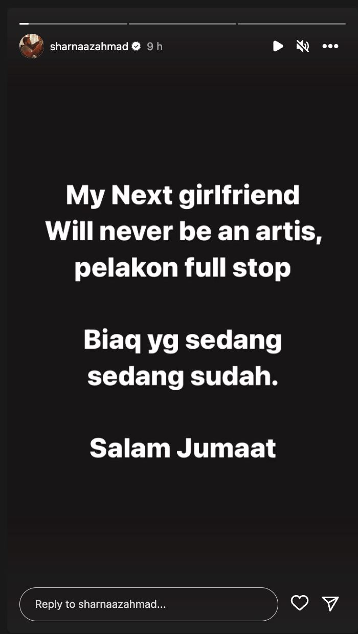 sharnaaz ahmad tak akan lagi bercinta dengan artis atau pelakon lepas ini