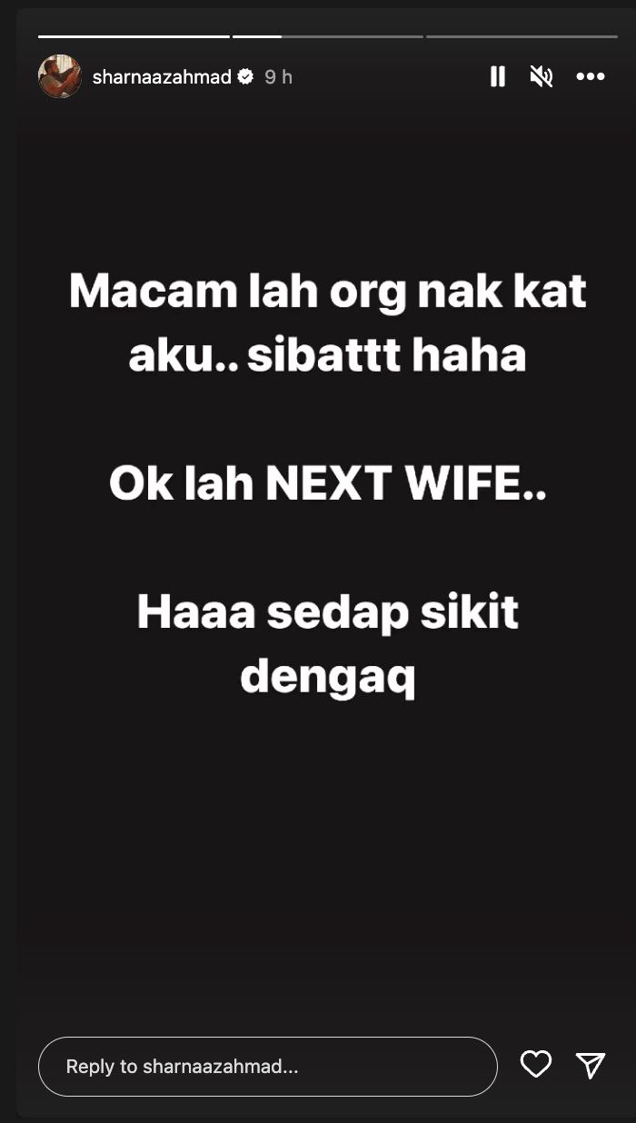 sharnaaz ahmad tak akan lagi bercinta dengan artis atau pelakon lepas ini