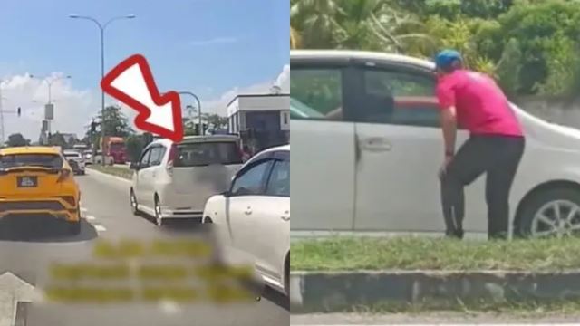 pemandu tertidur ketika tunggu lampu isyarat, netizen puji individu bantu kejutkan