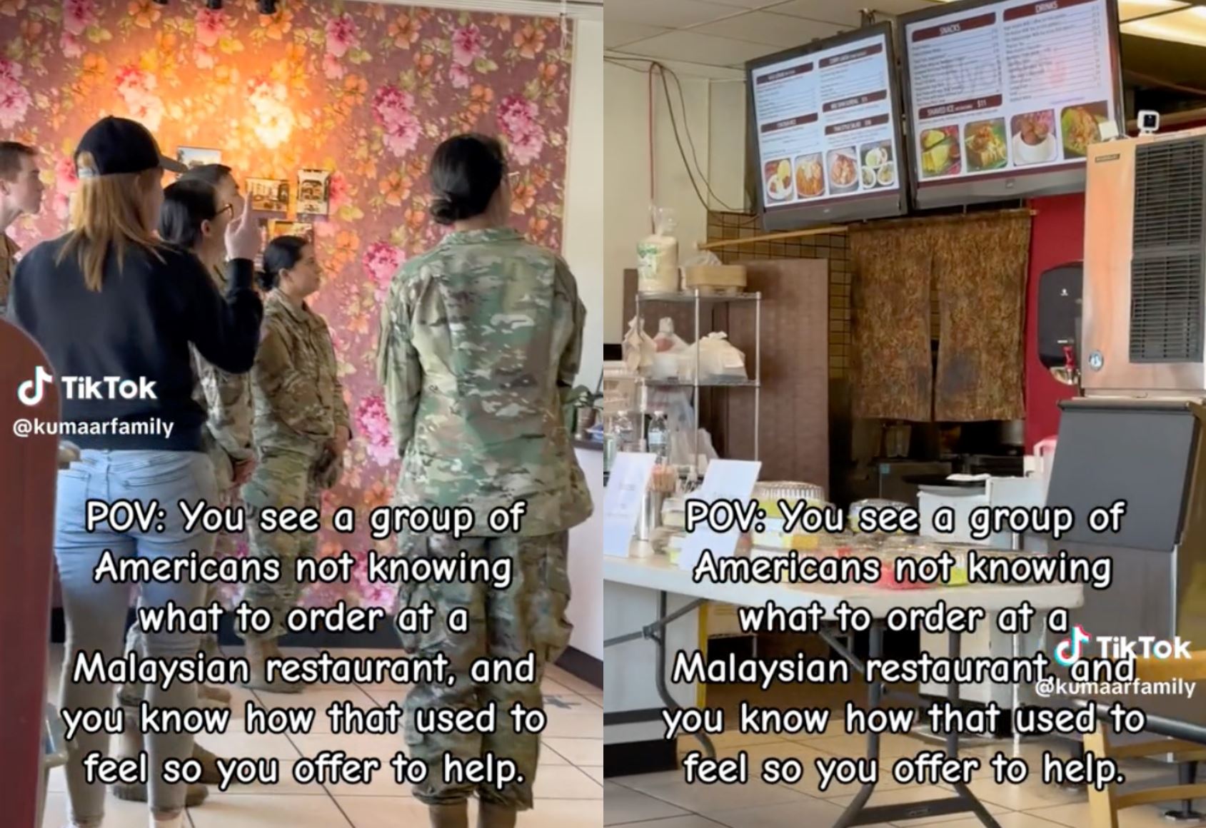 malaysian-american family help american customers to order at malaysian restaurant, touches netizens' hearts