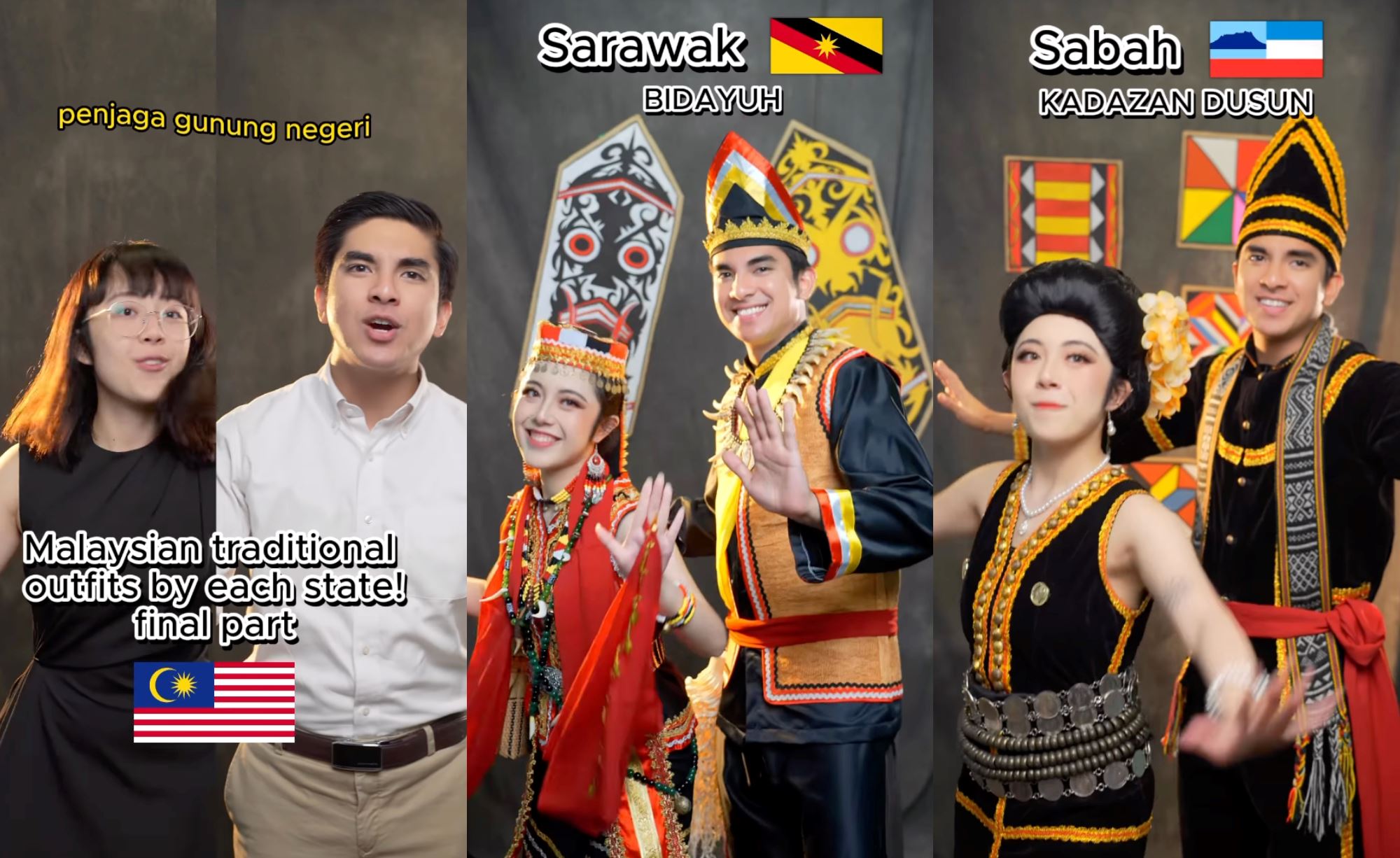 syed saddiq joins tiktok creator in a joyful dance, celebrating sabah and sarawak in traditional attire