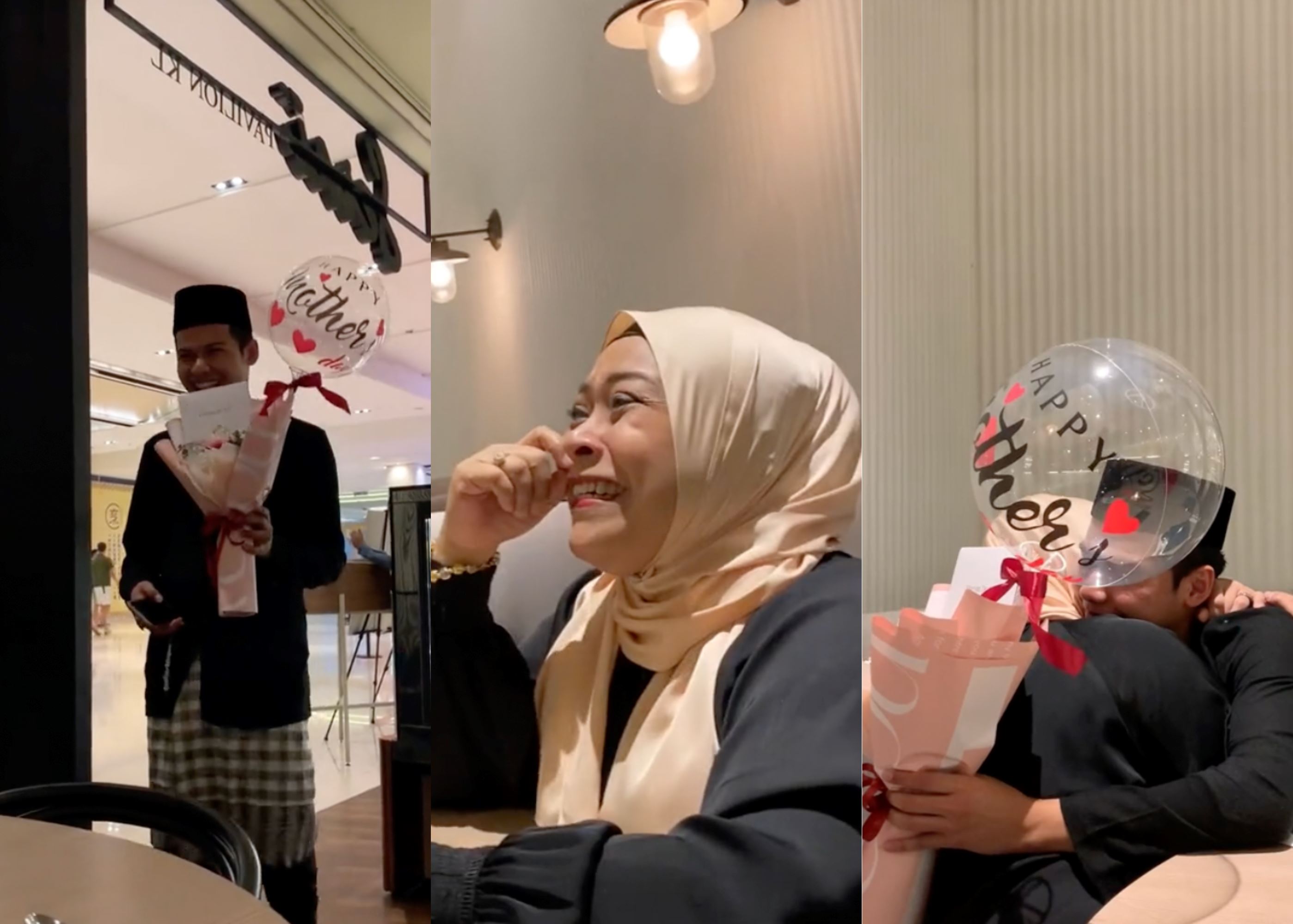 a heartwarming surprise! son flies from south korea to malaysia to surprise mom on mother's day