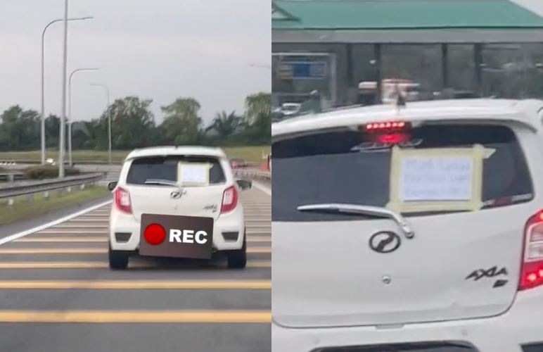 “just gave birth” heartwarming sign on m’sian woman’s car warms hearts online! 