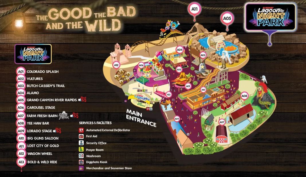 Map of Sunway Lagoon Night Park