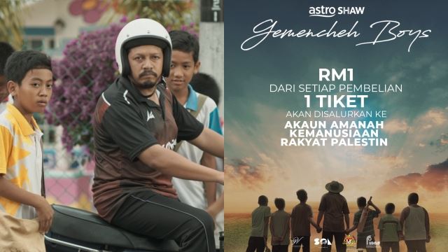 solidariti untuk palestin, rm1 bagi setiap tiket gemencheh boys disumbangkan