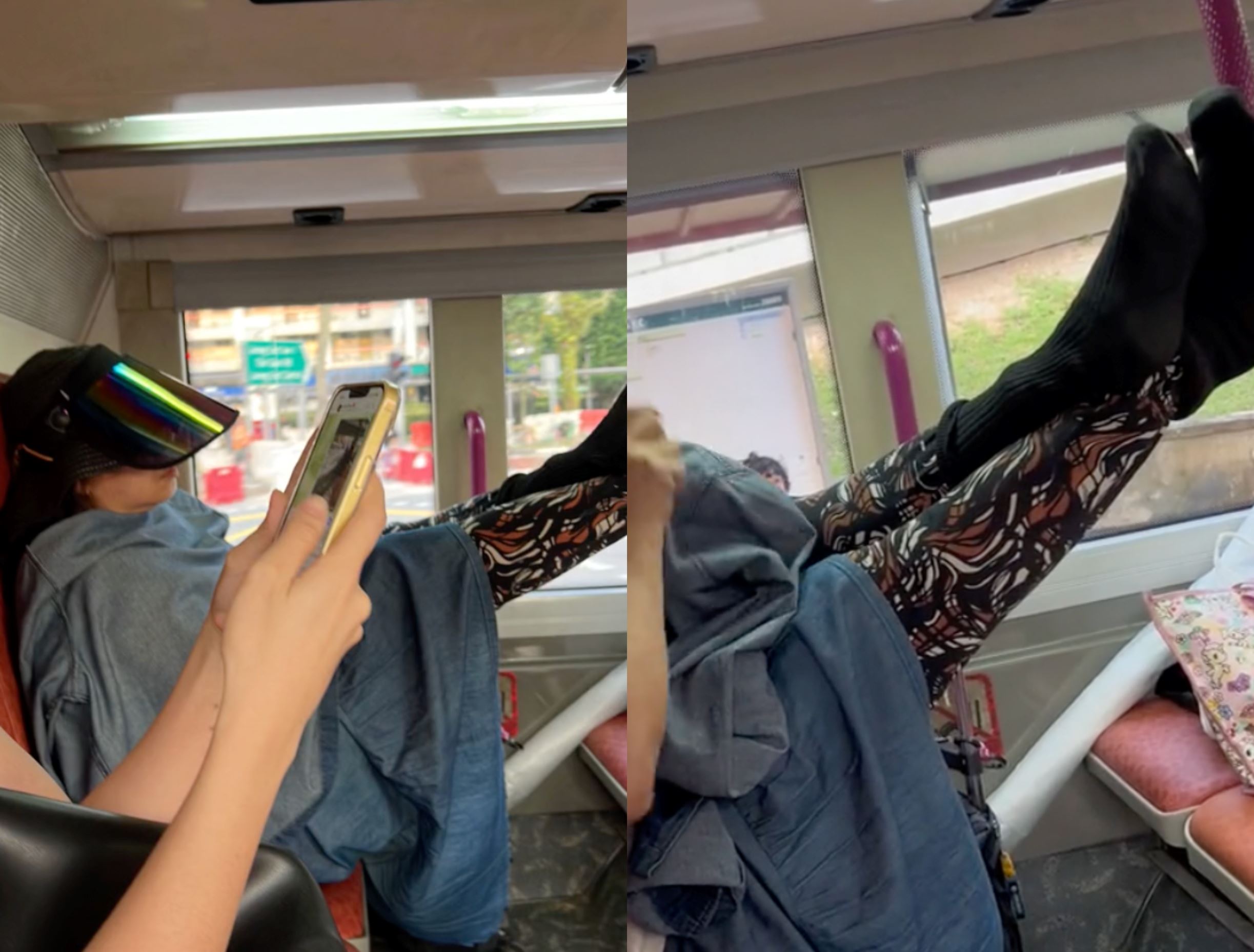 “so rude! singaporean woman refuses to put her feet down on public bus, police called