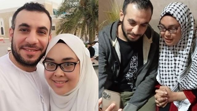 nurul ain, suami luah syukur sudah keluar dari gaza