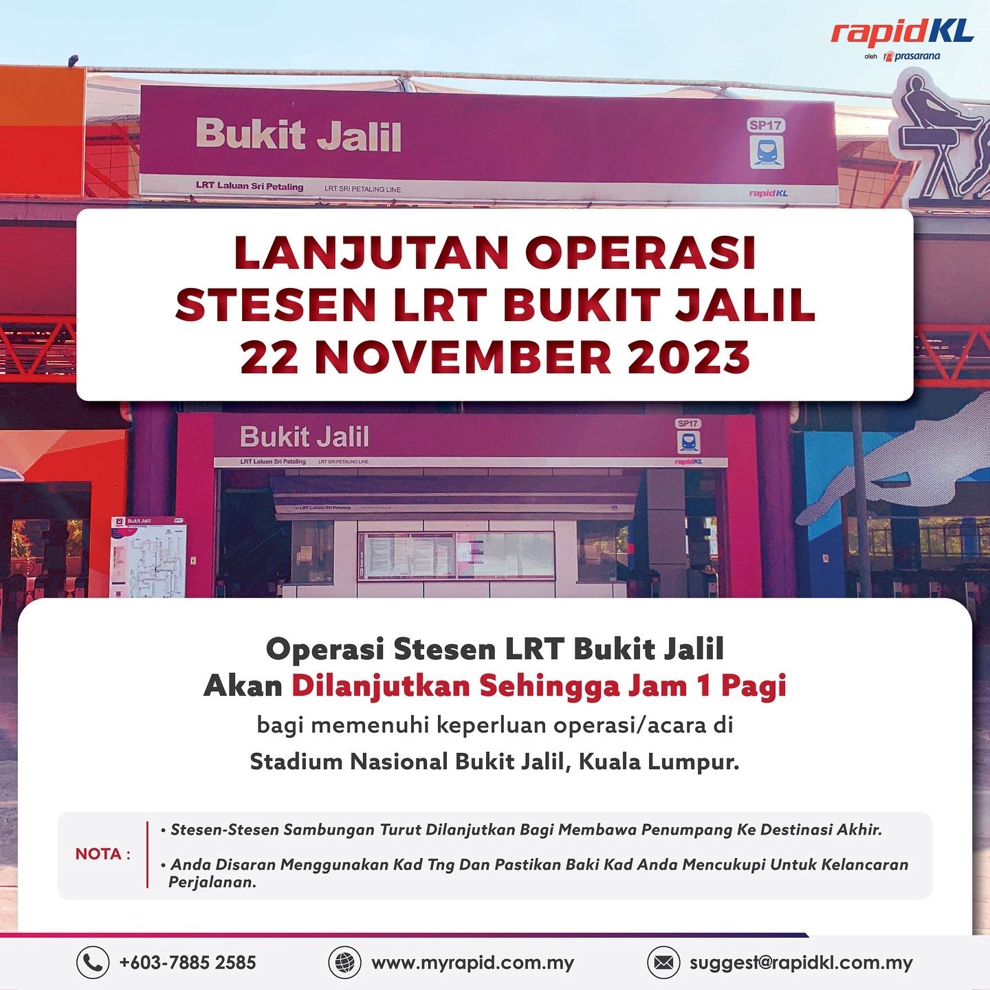 konsert coldplay: operasi stesen lrt bukit jalil dilanjutkan tengah malam ini 