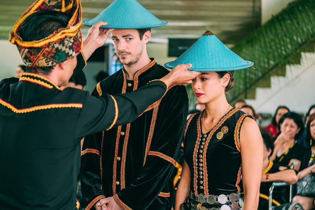 Grant Gustin and LA Thoma wedding ceremony