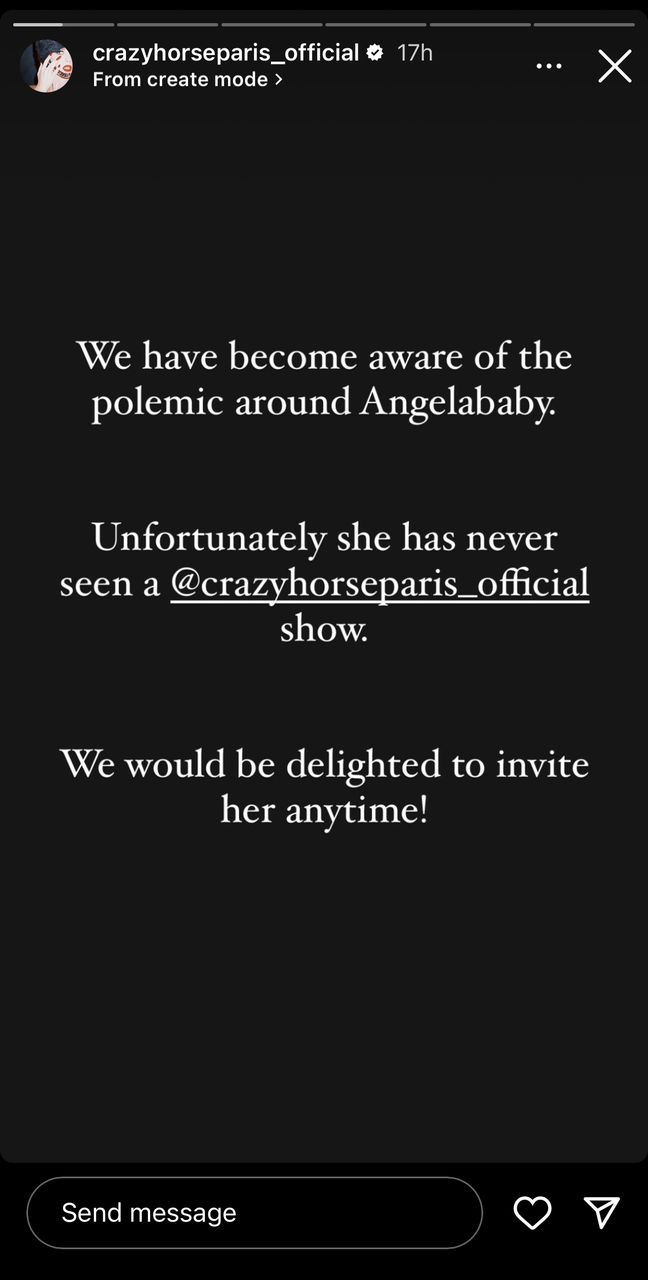 angelababy从来没去过去疯马秀❗官方已经发帖文澄清🔥