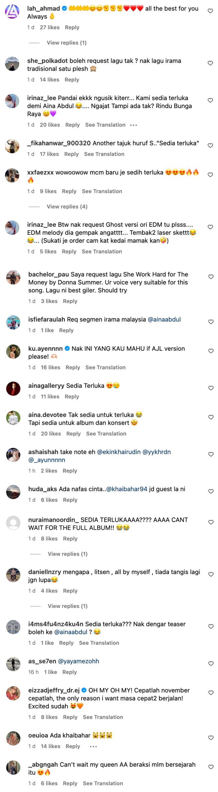 “ini tak sampai separuh,” aina abdul kongsi senarai lagu untuk konsertnya buat ramai teruja!