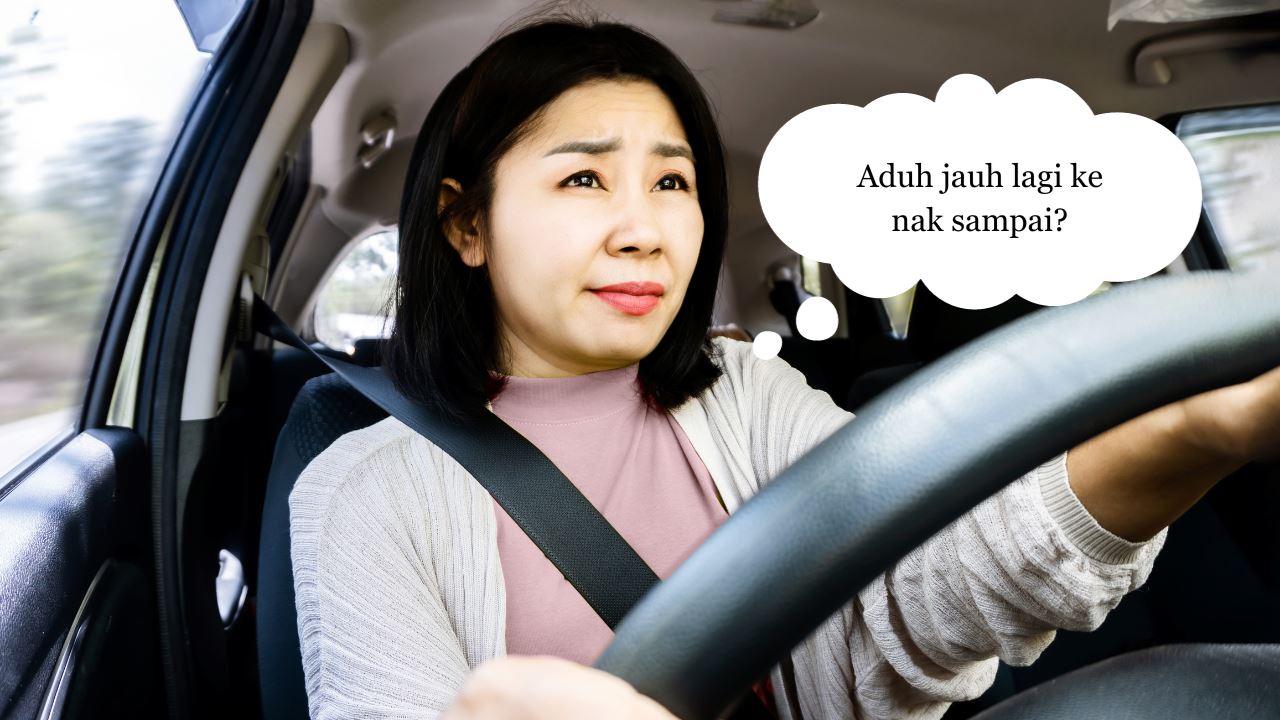 wanita nervous pandu kereta