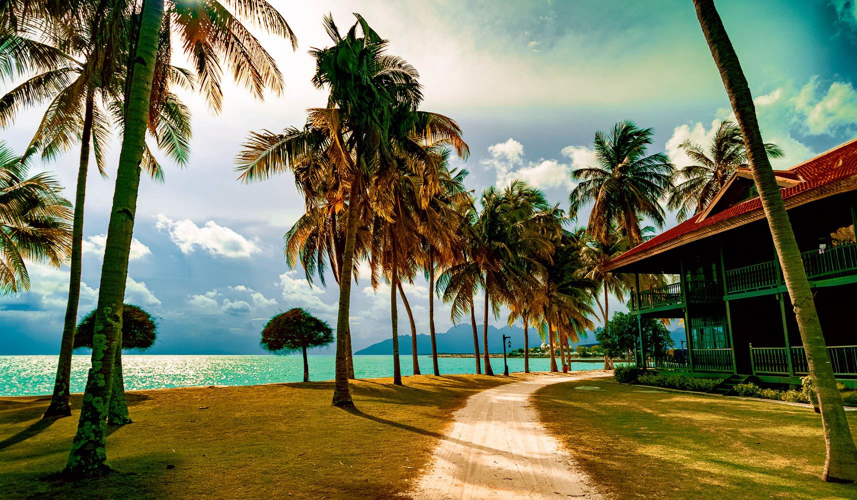 Pelangi Beach walkway