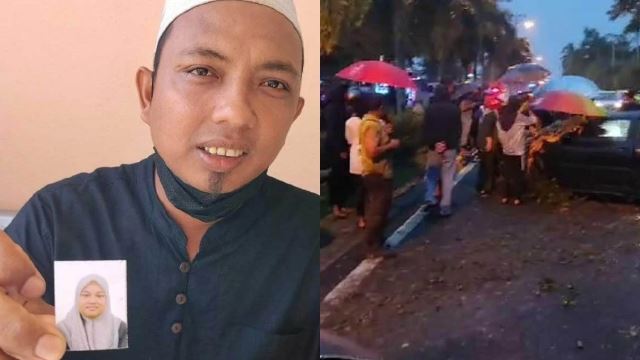 suami tak sangka kemalangan berdekatan tempat kerja ragut nyawa isteri