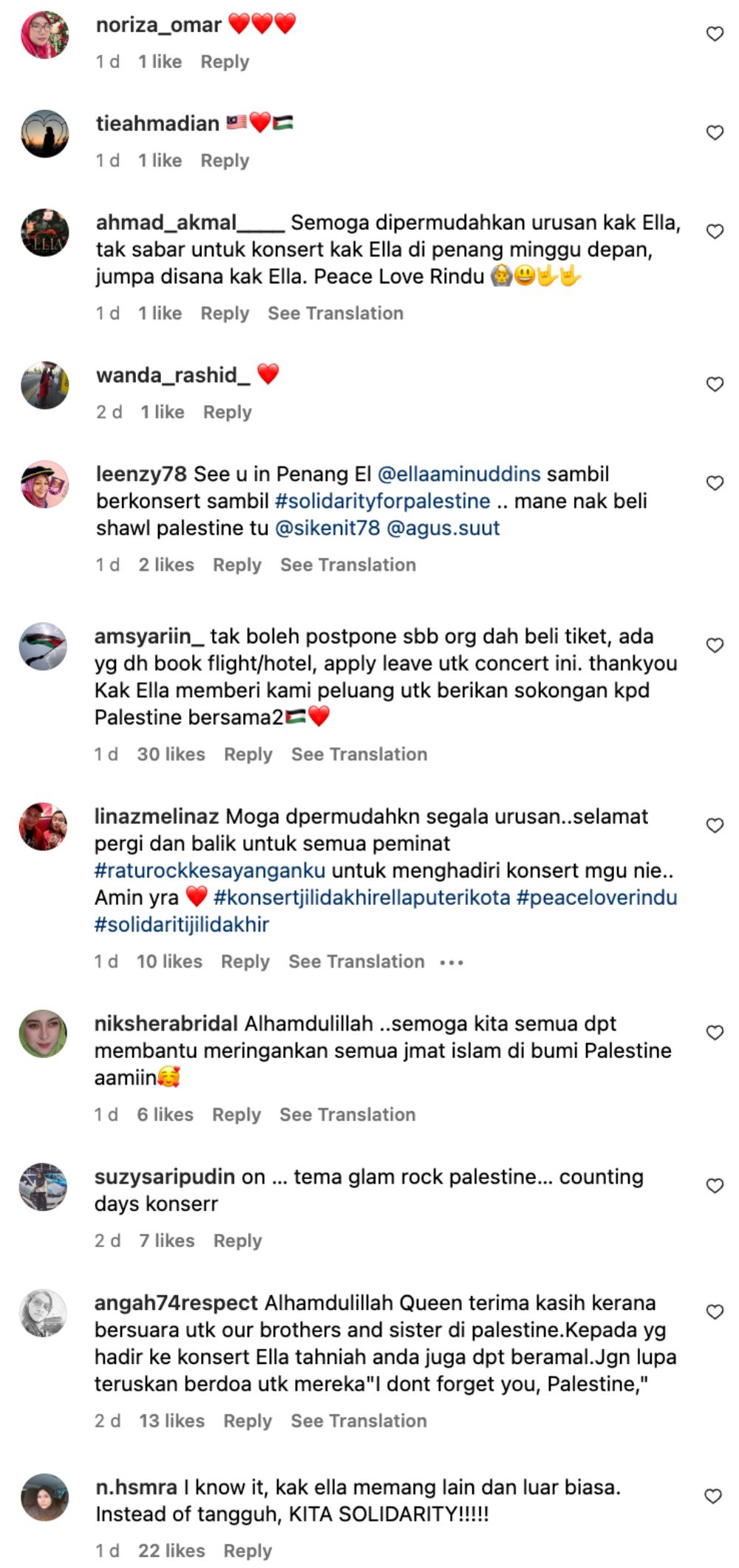 ella sumbangkan sebahagian hasil konsert kepada tabung palestin, warganet sokong!