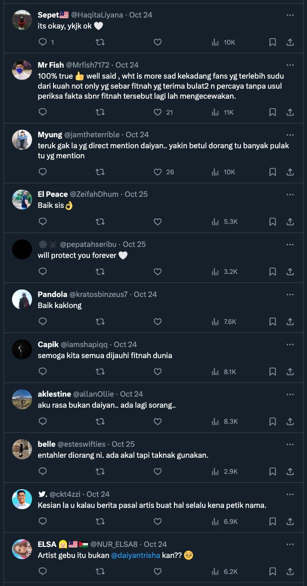 “fitnah itu lebih berdosa dari membunuh,” daiyan trisha kesal nama dipetik netizen