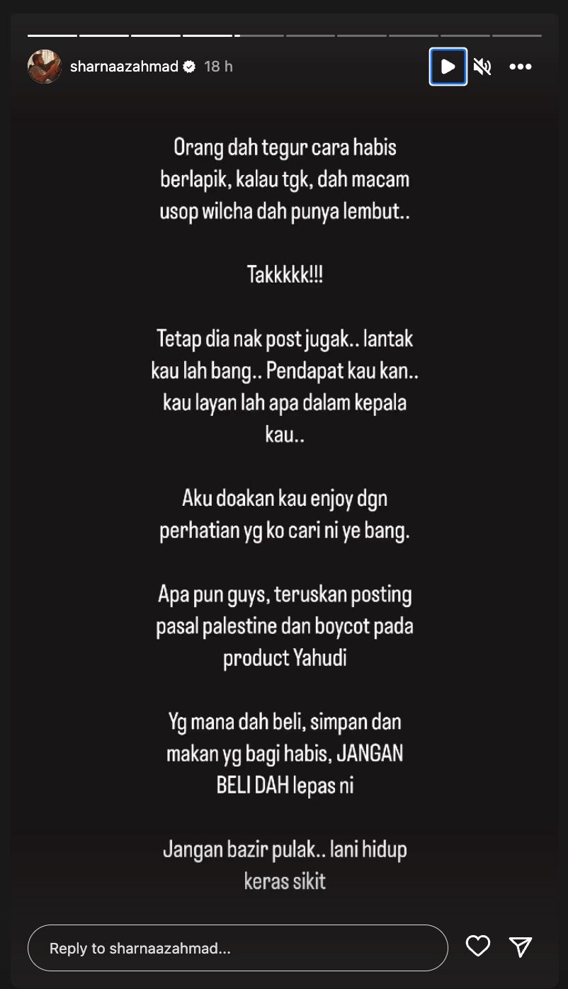 “lantak kaulah bang,” sharnaaz pilih henti berbalah dengan azhar sulaiman