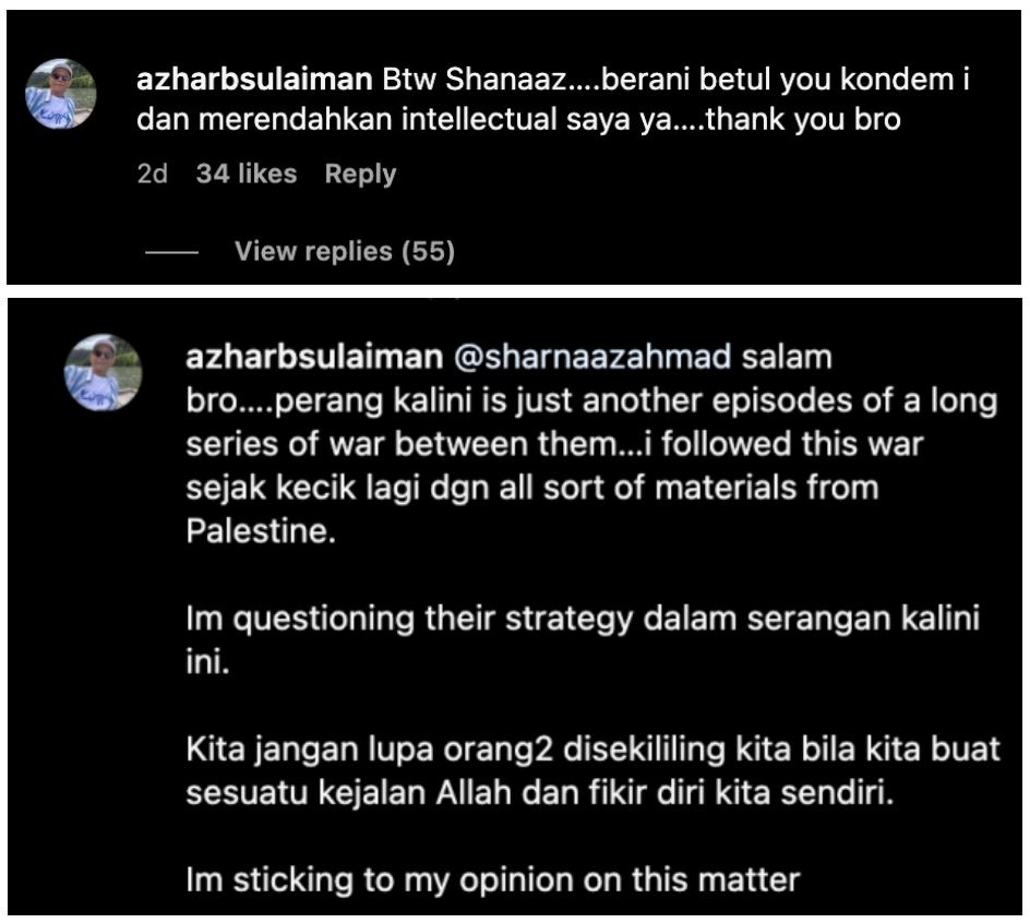 “lantak kaulah bang,” sharnaaz pilih henti berbalah dengan azhar sulaiman