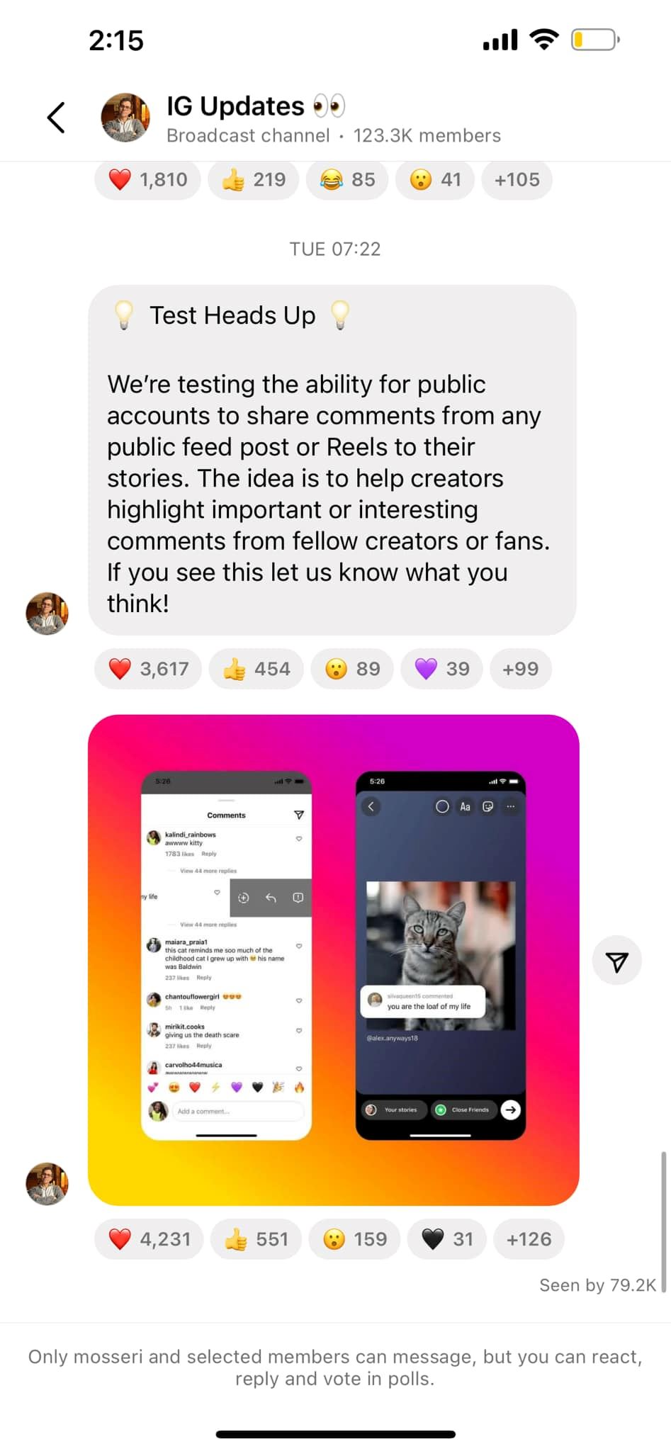 instagram最新测试！可以把留言分享到stories！
