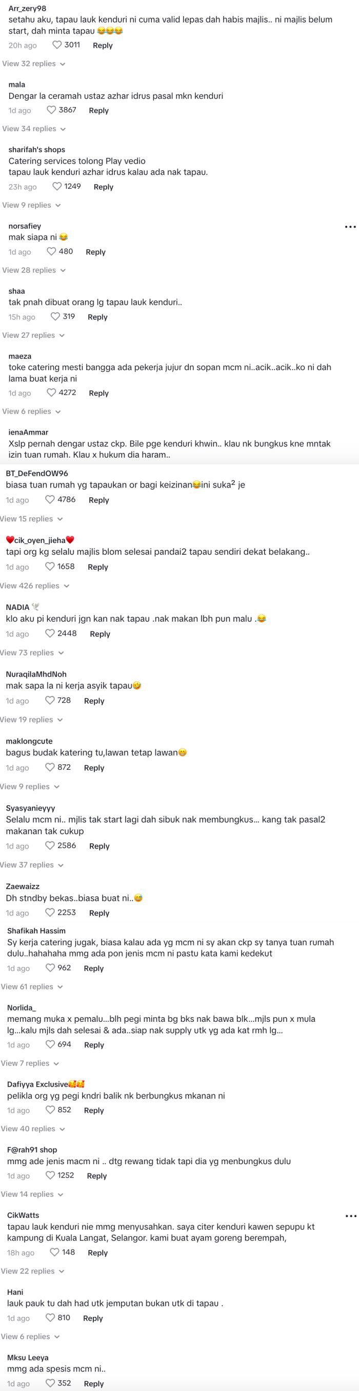 tular video rakaman makcik bertekak mahu tapau lauk kenduri