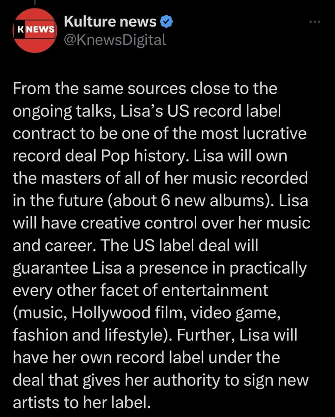 blackpink解散倒数中？爆lisa转签美国公司！