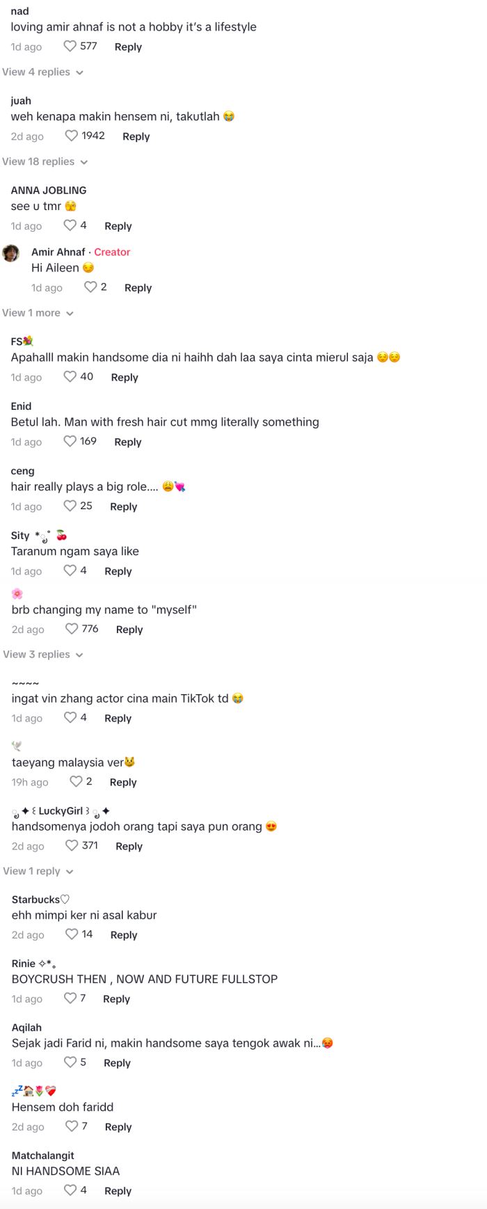 ramai gadis makin cair lihat potongan rambut baru amir ahnaf