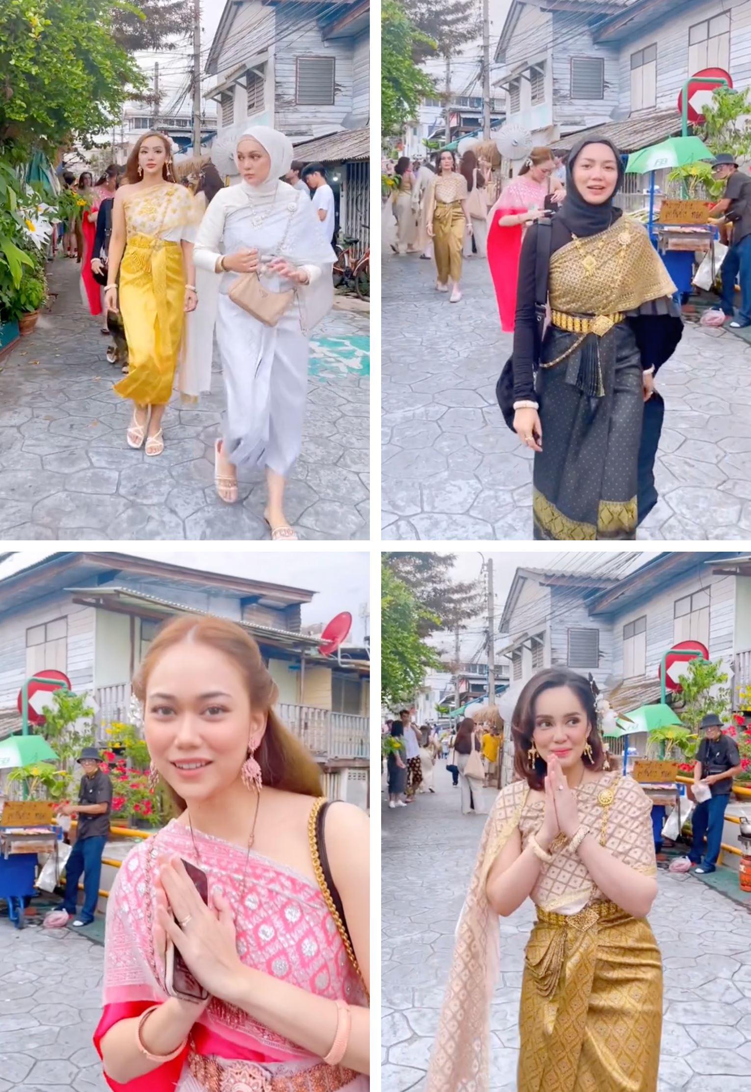 adik beradik senrose pakai baju tradisional thailand raih pujian warganet