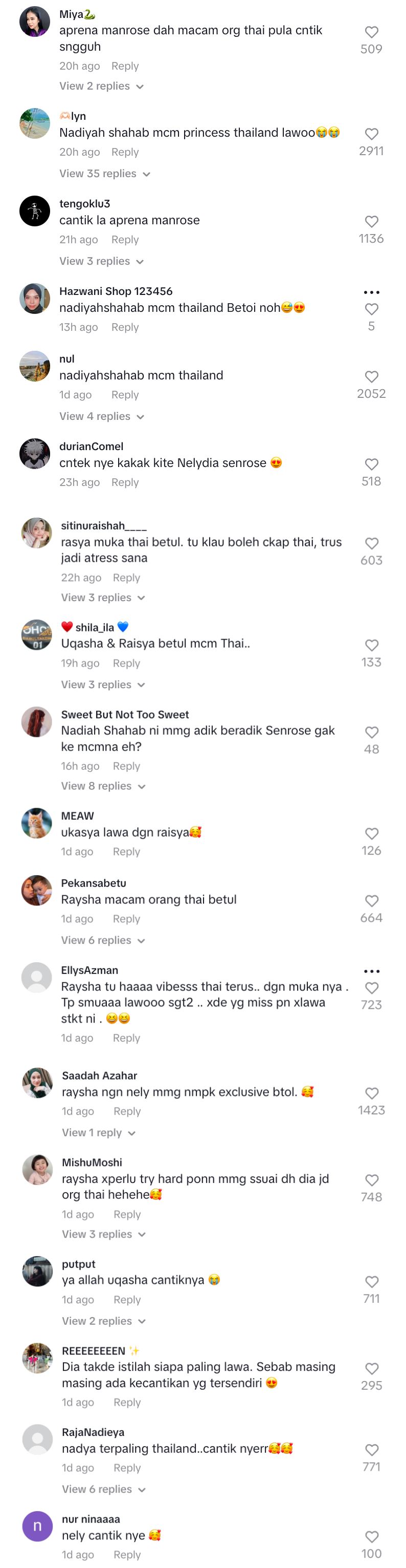 adik beradik senrose pakai baju tradisional thailand raih pujian warganet