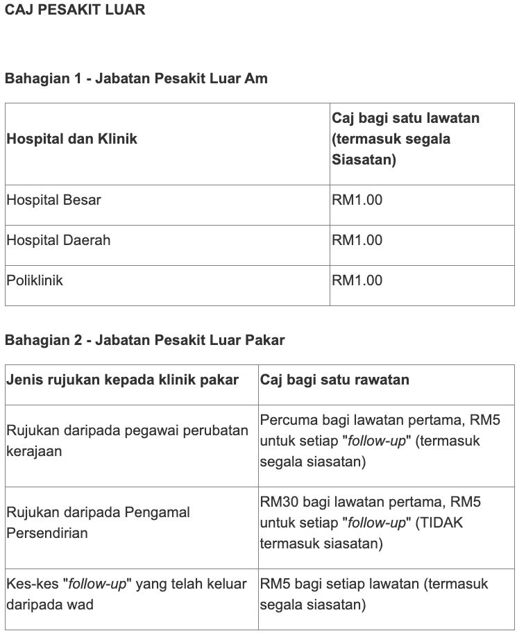 kkm nafi dakwaan tular konon caj klinik kesihatan naik harga