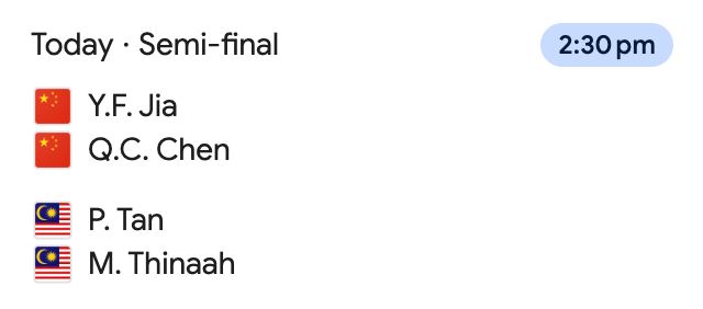 【巴黎奥运会】🇲🇾羽球8强、半决赛赛程🏸️李梓嘉对战安德斯⚡️