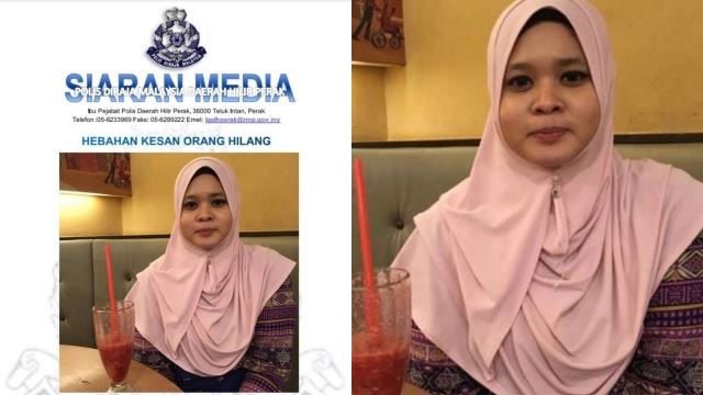 wanita hilang sejak april, tak dikesan sejak cari kerja di kl
