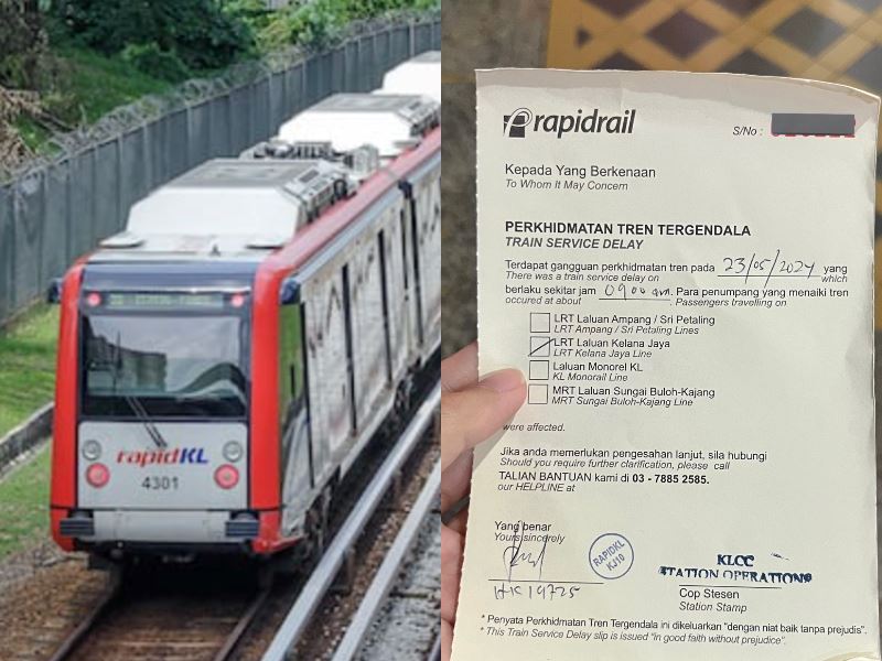 malaysian shares how to get a late slip from rapidkl for train delays