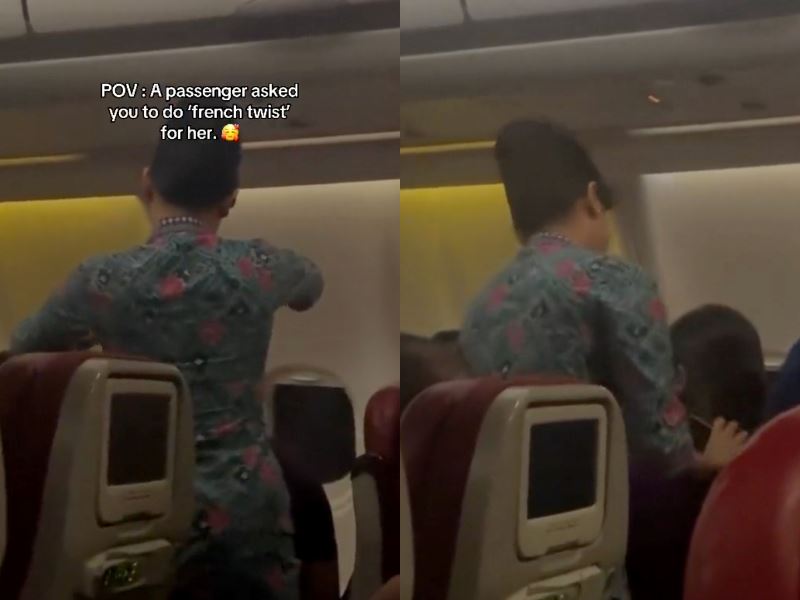 m’sian flight attendant receives praise for heartwarming gesture: styling passenger’s hair in a french twist