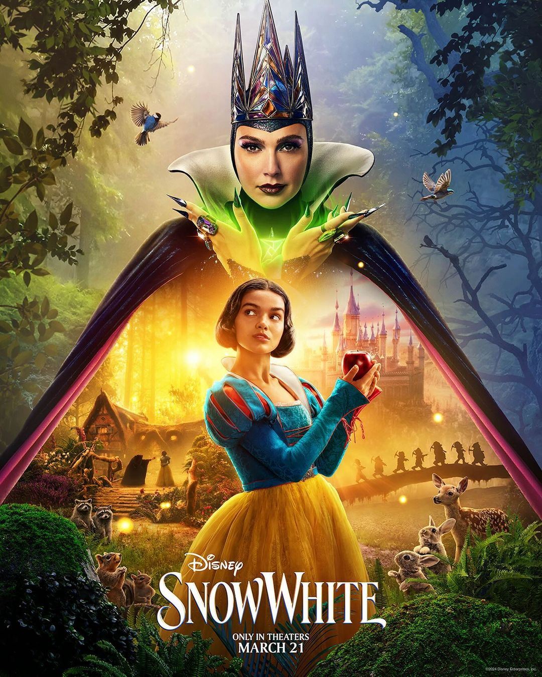 真人版《白雪公主》全新预告❗卡通场景真实还原🍎