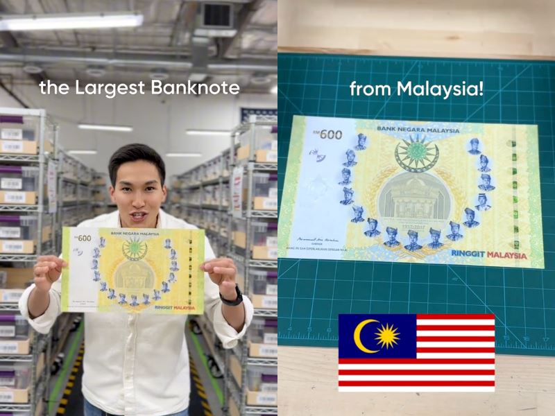 malaysia’s rm600 note crowned the world’s largest banknote, now worth rm1,700 each!