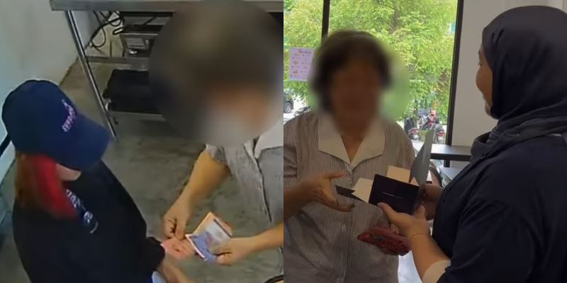 cake shop staff surprise aunty celebrating her birthday alone