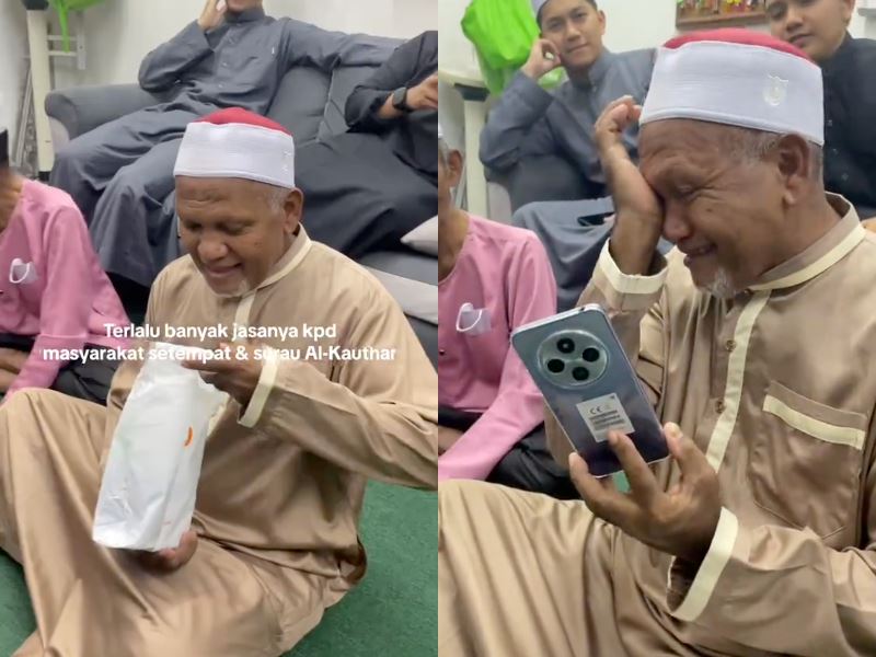 elderly man moved to tears as young malaysians replace stolen phone to help him call home