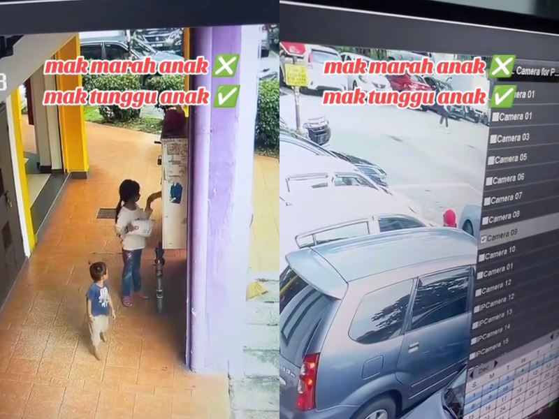 caught on camera! foreign mother uses her children to steal parcels in ampang