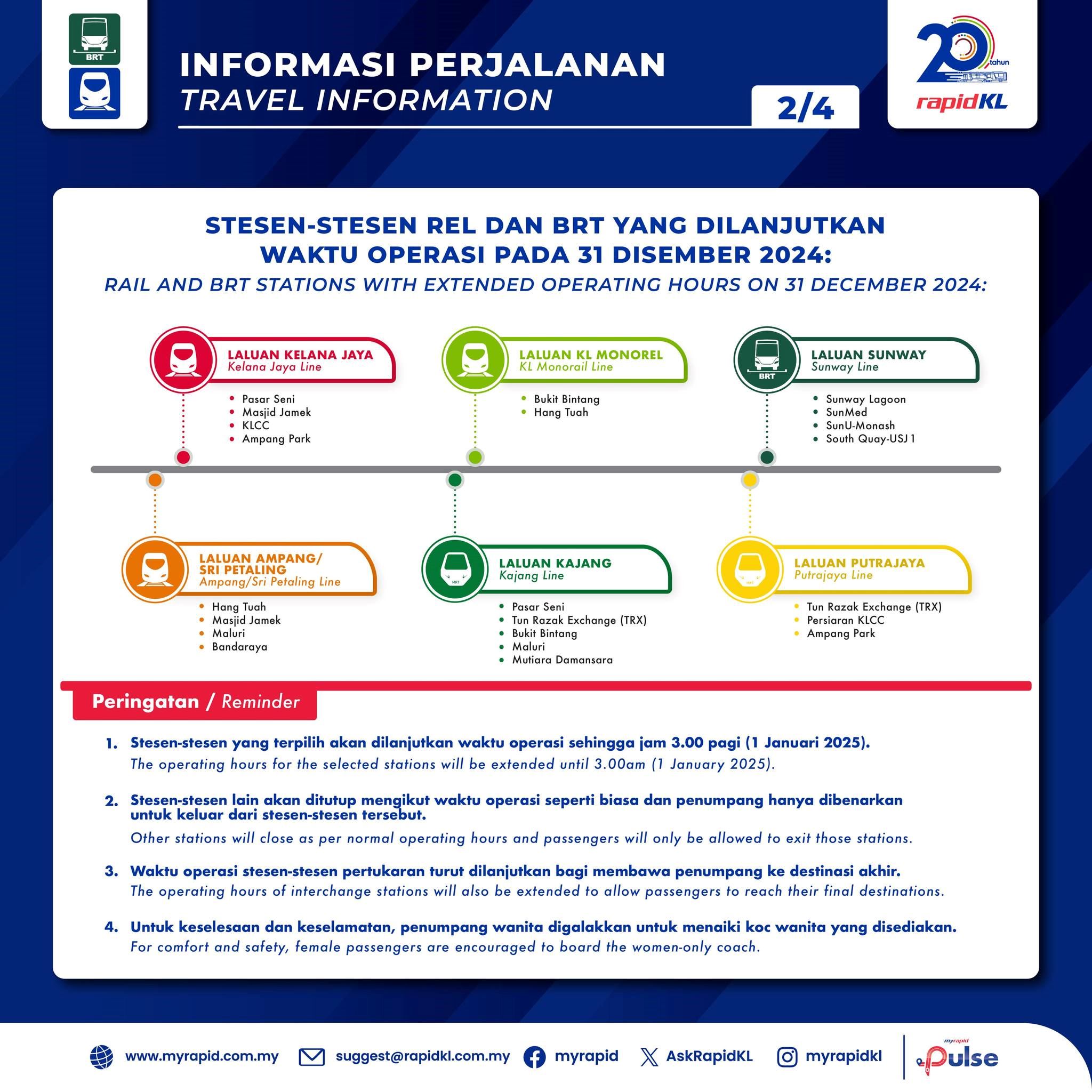 rapid kl extends operating hours for new year’s eve celebrations