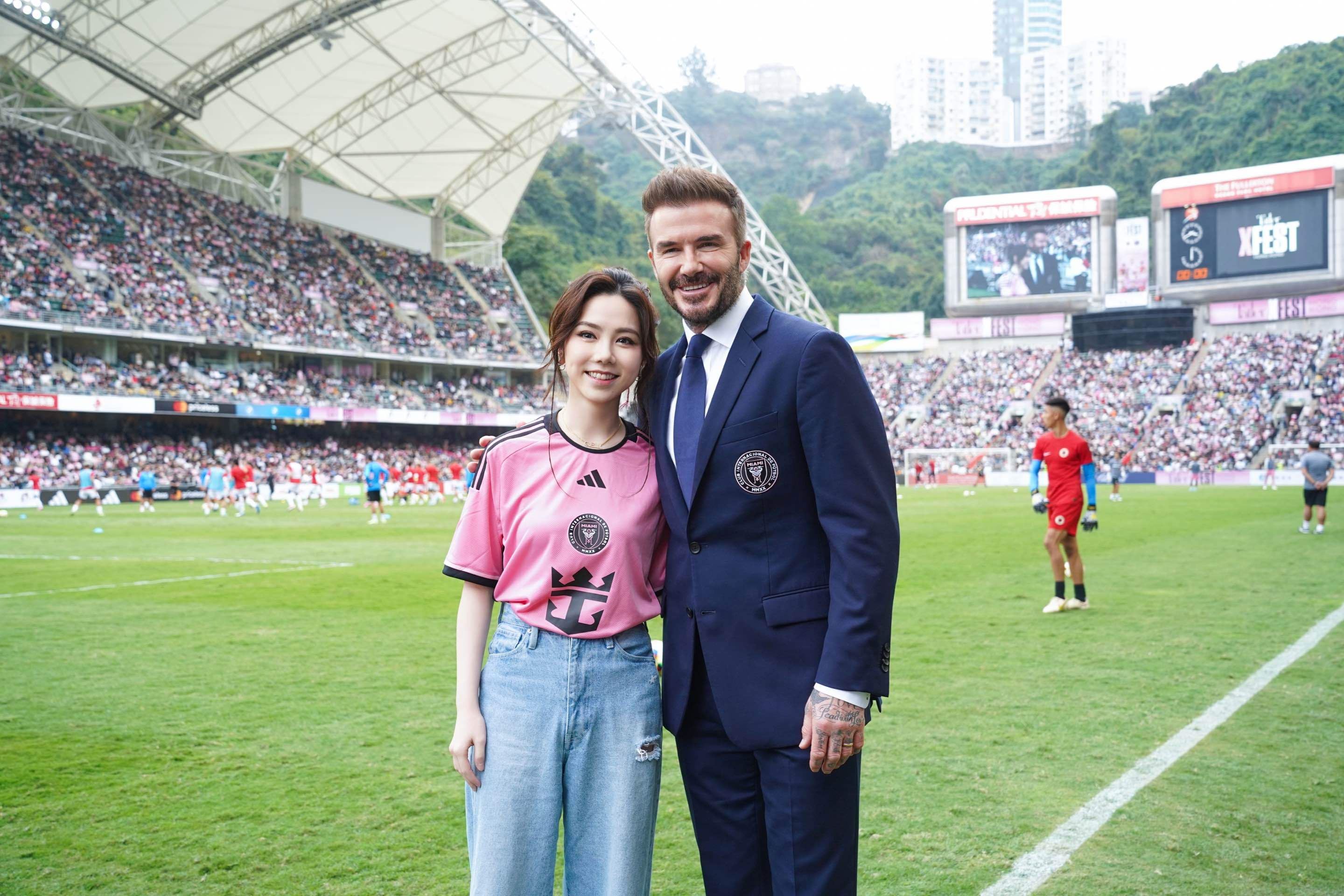 g.e.m.邓紫棋追星成功❗与david beckham同框合照🌟