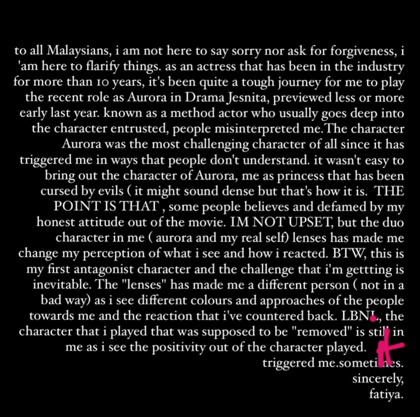 fatiya latif dakwa dia terbawa-bawa watak jahat dalam filem ke dunia realiti