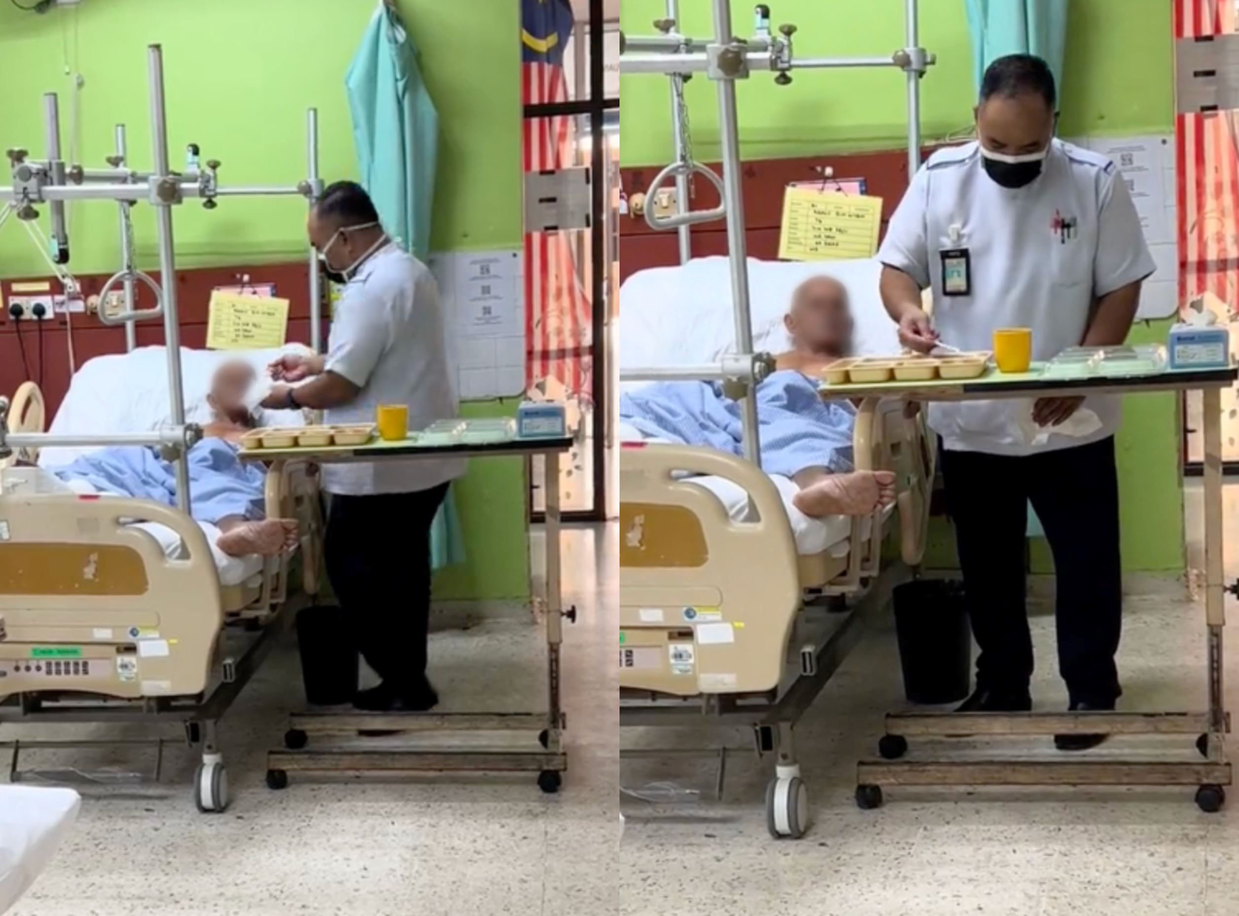 m'sians praise male nurse for feeding a patient who doesn't have any visitors