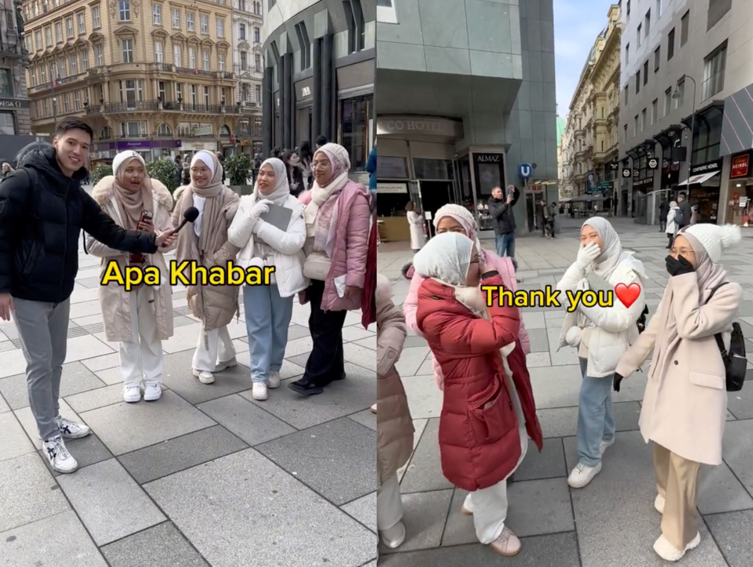 m’sian travelers share malay words with irish tiktoker in vienna while also conversing in japanese