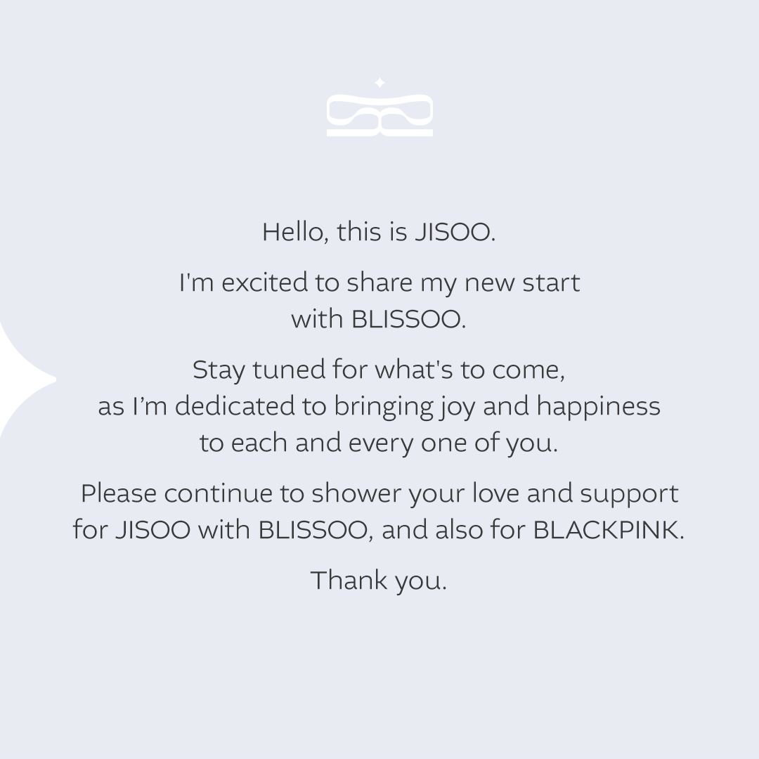 blackpink成员jisoo成立个人品牌「blissoo」❗未来将在各领域展开各式各样的活动🔥