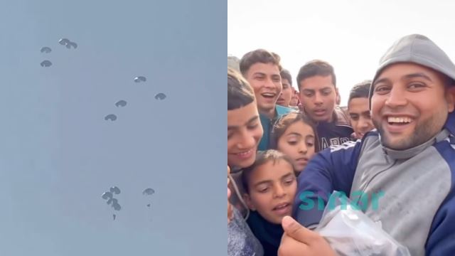 jordan berani hantar bantuan dari udara, rakyat palestin luah syukur