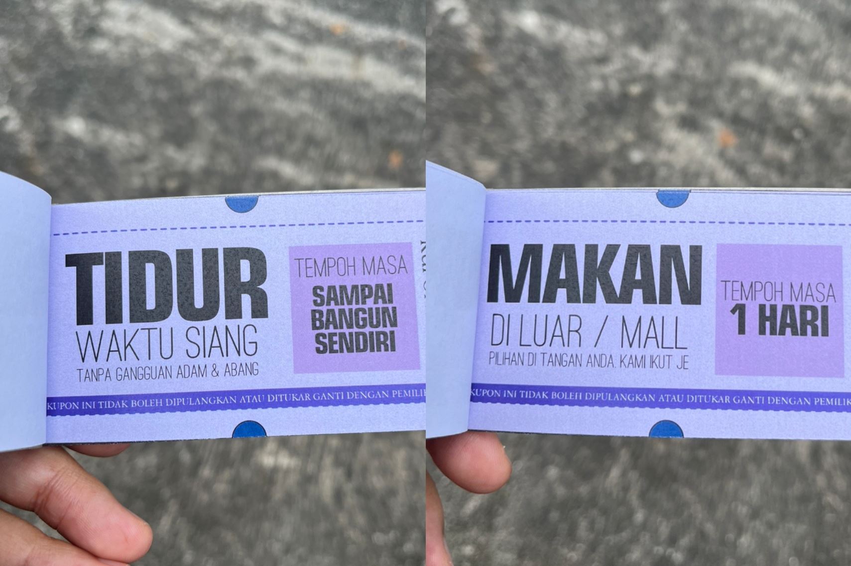 m’sian husband crafts birthday vouchers for his wife, creating a heartwarming and hilarious gesture