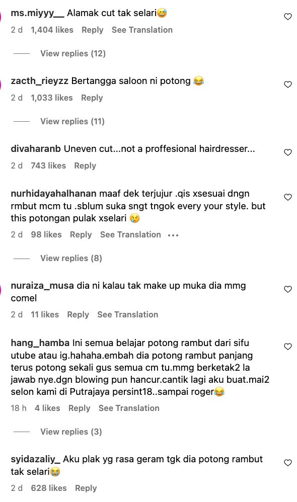 qistina raisah kongsi gaya rambut baru warna pink, netizen kata potongan tak selari [video]