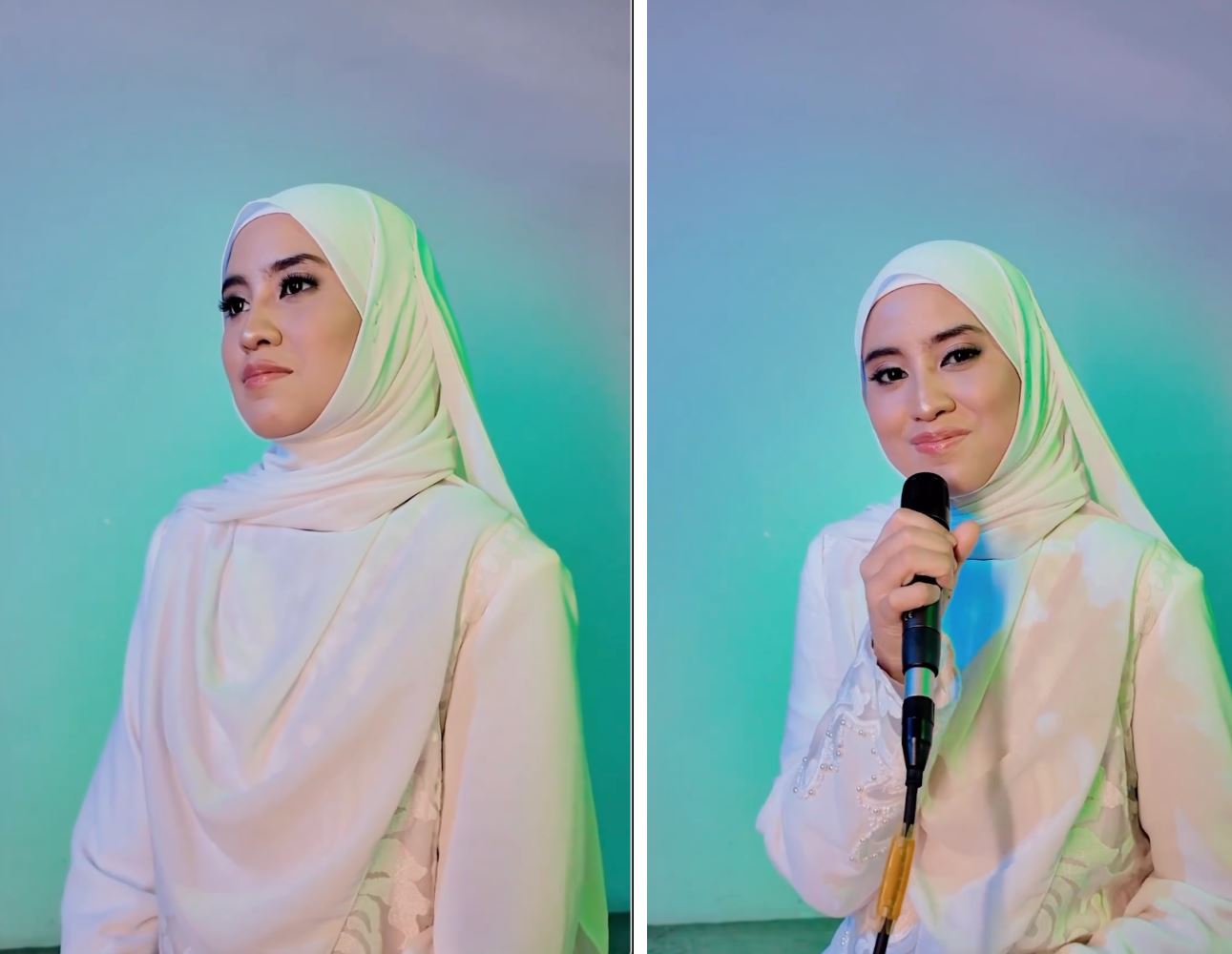 syada amzah tenang dan yakin nyanyi lagu bahasa tagalog, “dah boleh nyanyi di china ni..”