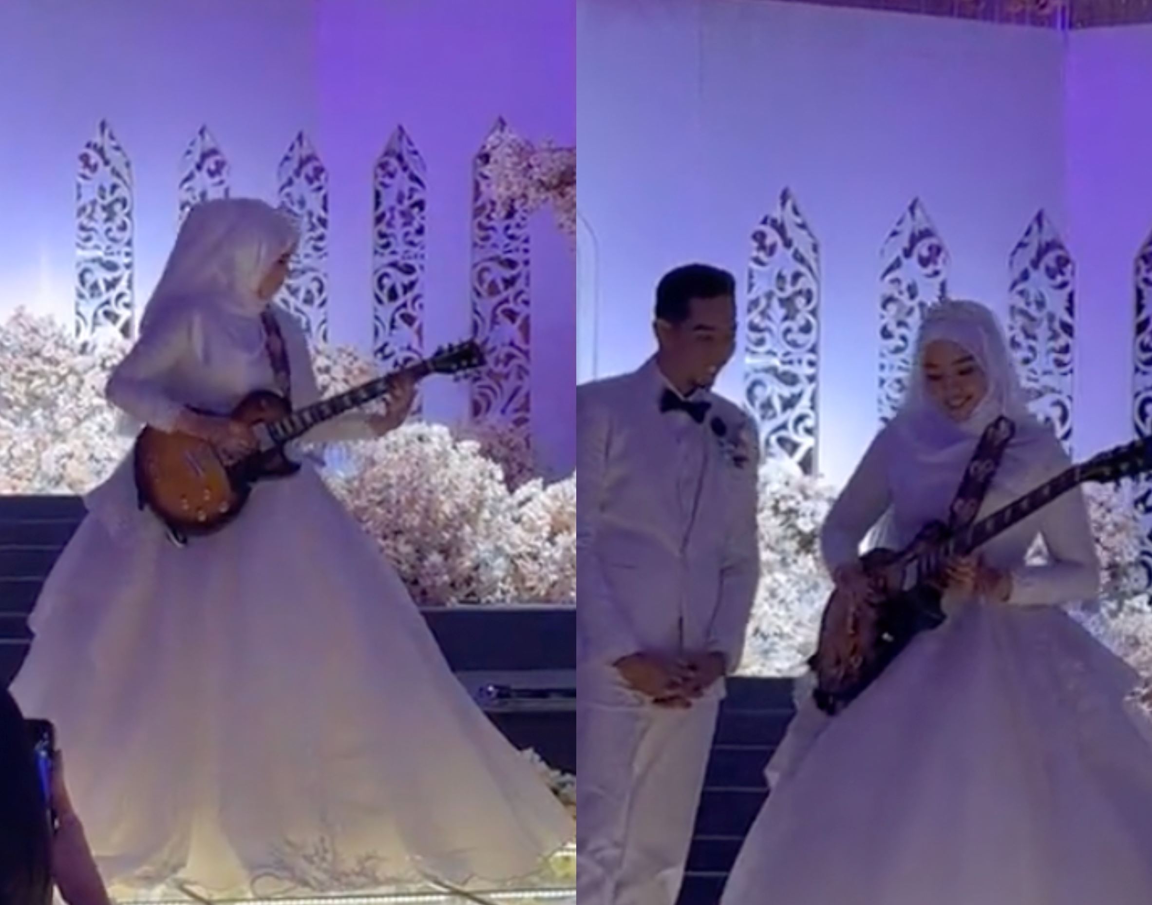malaysian bride steals the show with impressive guitar solo at her wedding!