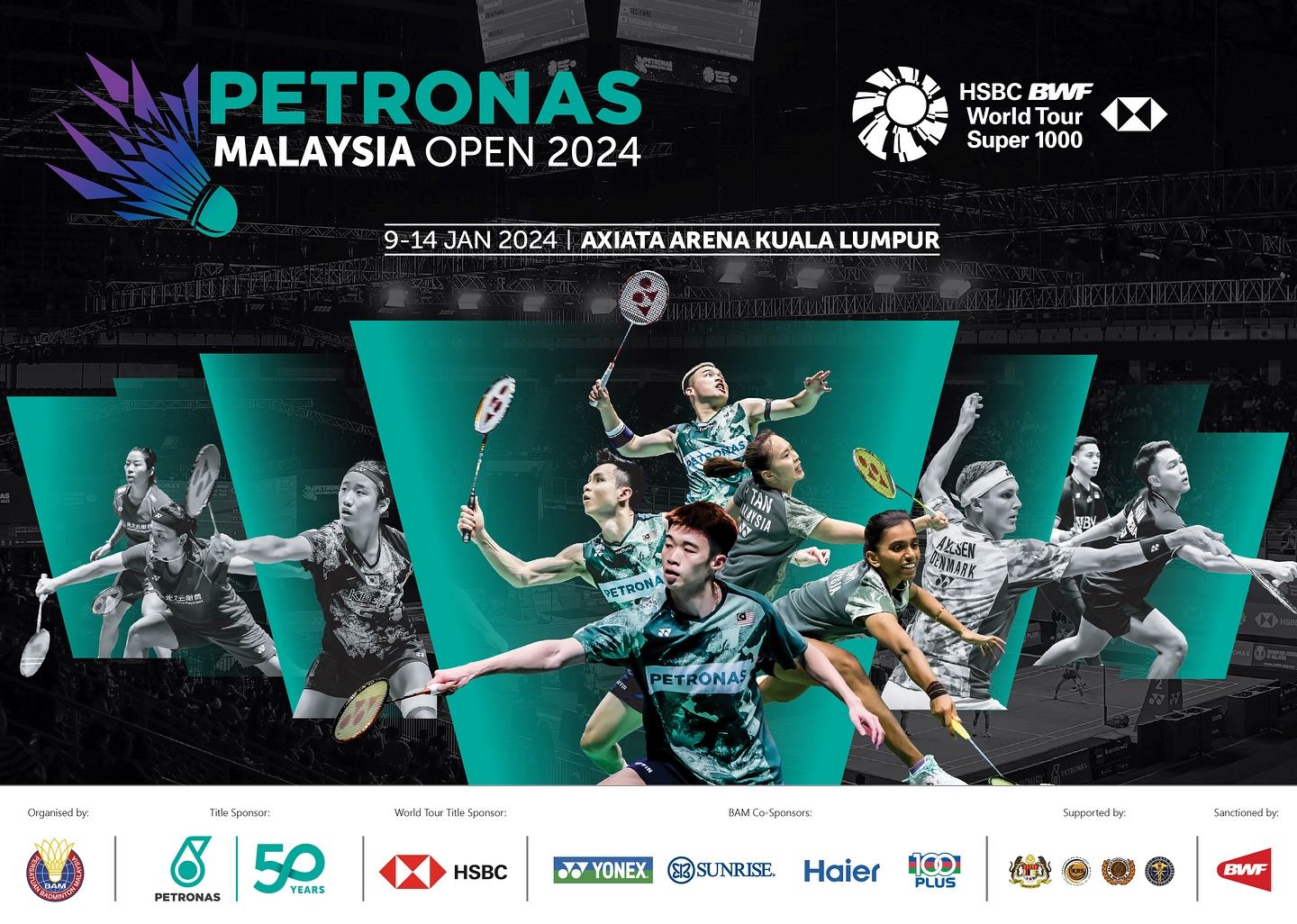🇲🇾2024大马羽球公开赛对阵签表🏸️于1月9日-14日举行🔥